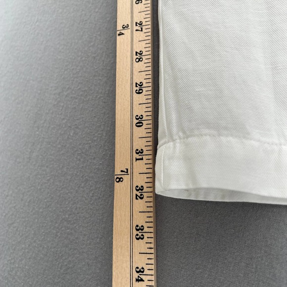 ENZA COSTA Twill Everywhere Pant XS 0 Off White Relaxed Wideleg Straight Pull On - Picture 13 of 13